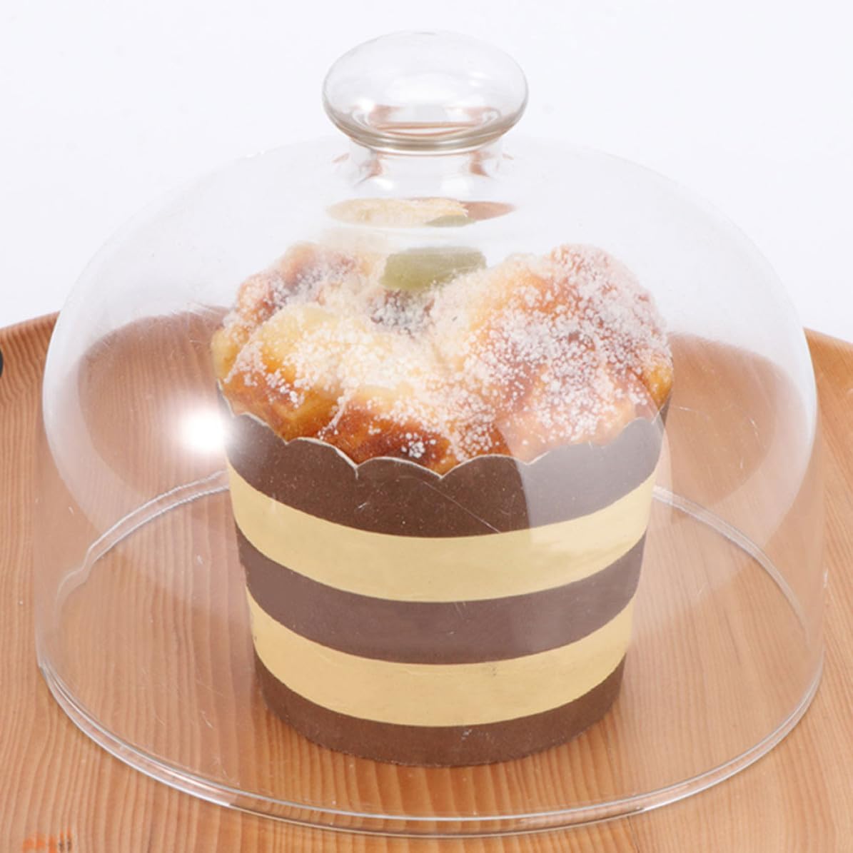 TIDTALEO 2pcs Glass Dome Cover for Cake and Pastries, Dust-proof round Cake Display Cover with Longterm Use for Everyday Use and Food Display