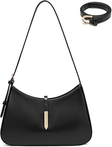 Keyli - Bolso de hombro de moda para mujer, de cuero vegano, con correa ajustable, bolsos estilo hobo, con asa larga