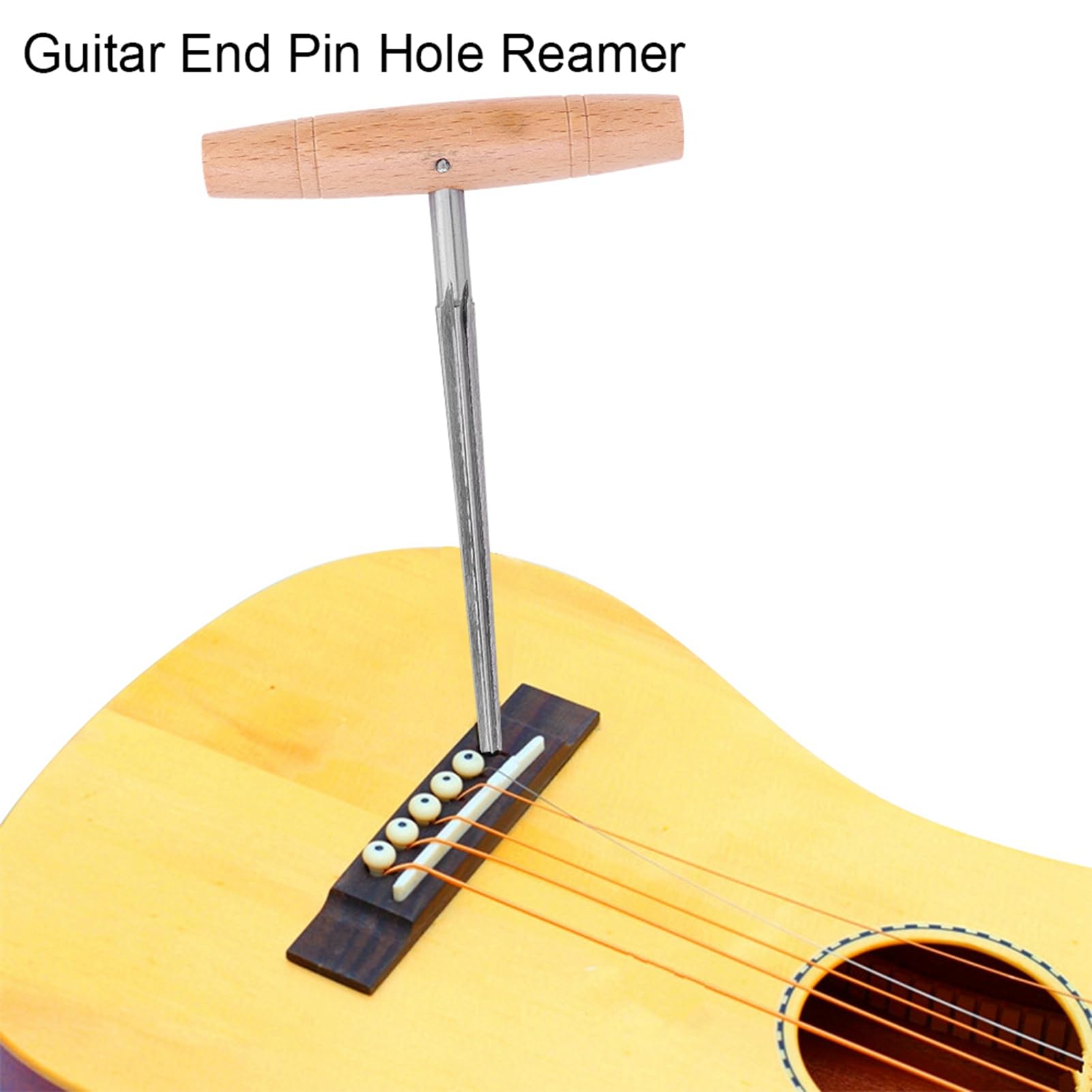 Herramienta Escariadora de Agujeros para Clavija de Cola de Guitarra con de Madera, Duradera y Portátil, para Amantes de la Guitarra DIY, Incluye Funda de Plástico