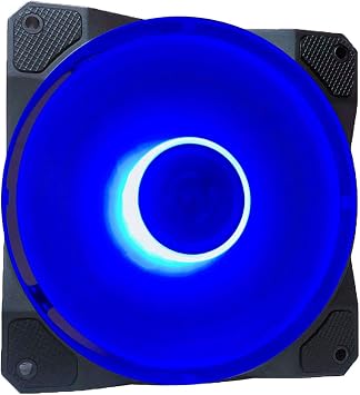 Apevia CO512L-BL Cosmos 120mm Blue LED Ultra Silent Case Fan w/ 16 LEDs & Anti-Vibration Rubber Pads (5 Pk)