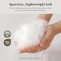Vista 3 de BPC Edredón de plumas tamaño Queen de gran tamaño para todas las estaciones, relleno de 750 pulgadas con funda de mezcla de algodón egipcio