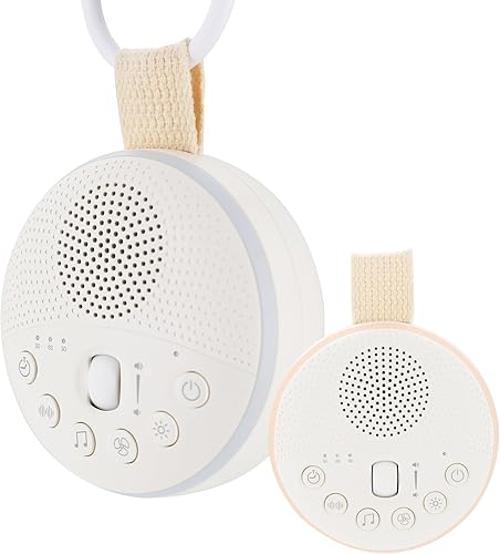 Máquina de ruido blanco - Máquina de sonido portátil para bebés y adultos, con 21 sonidos de sueño sin bucle de calidad, luz nocturna, batería
