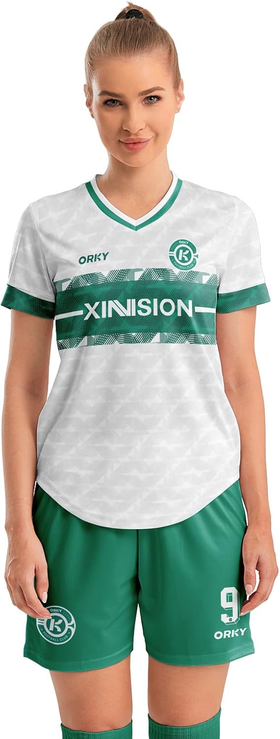 ORKY Women Customize Soccer Jersey, Personalize Football Shirt Short Maker, Design Team Futbol Kit Unrivaled