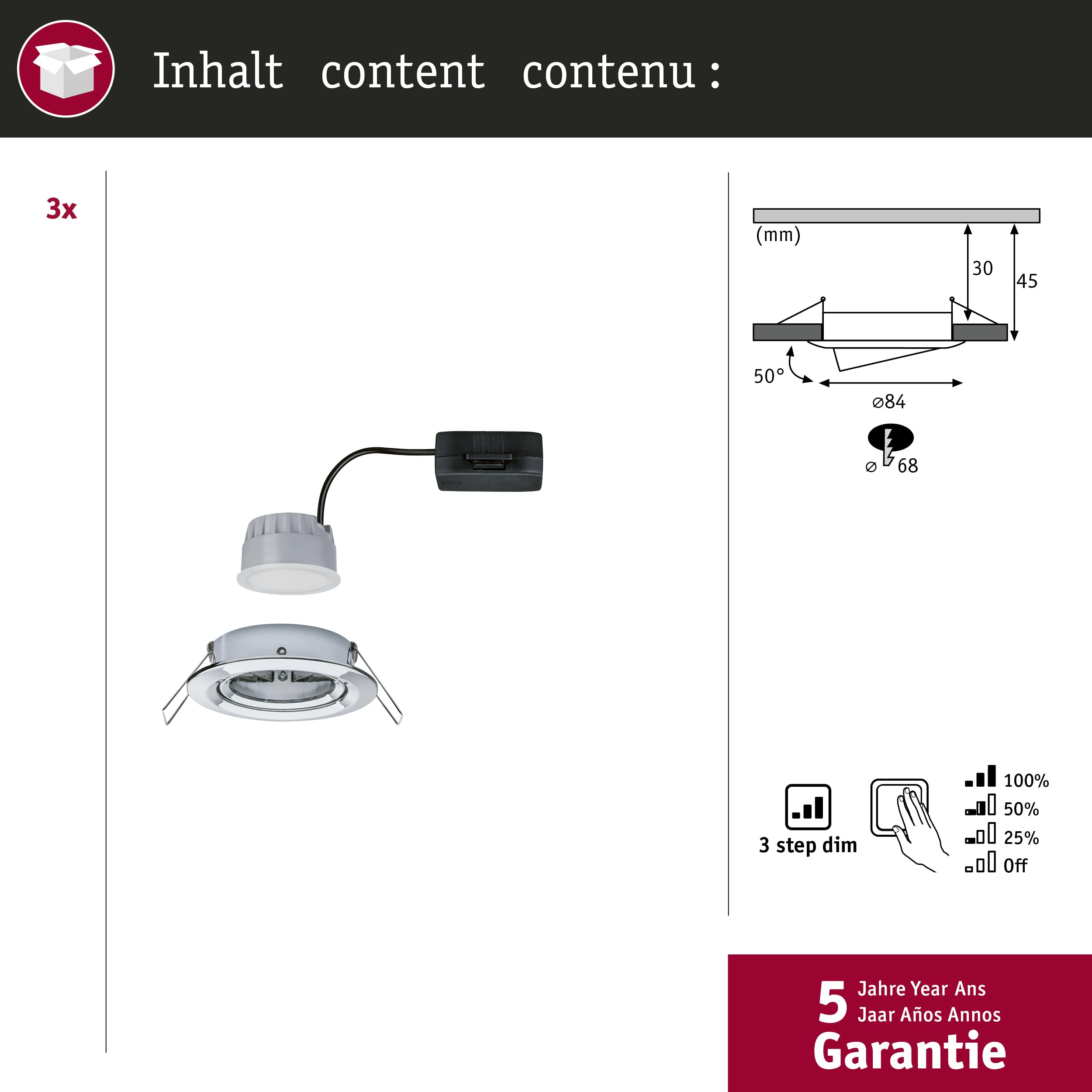 Lampa do zabudowy Paulmann Nova