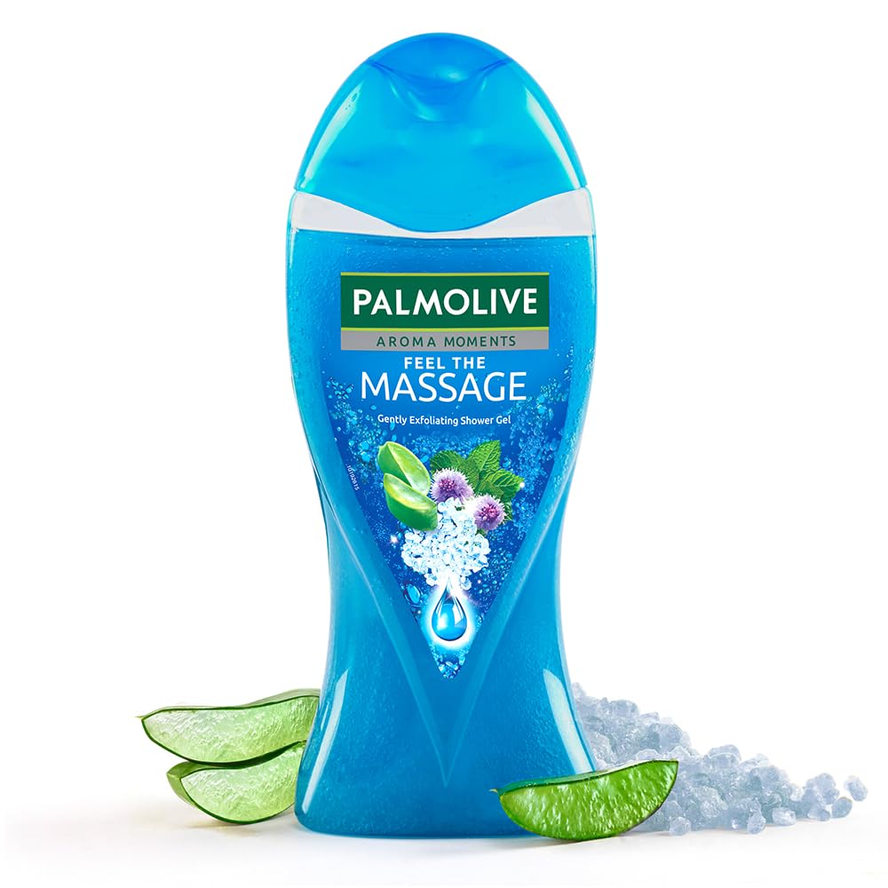 Palmolive Feel The Massage Body Wash, 250ml, Body Scrub based Shower Gel Bottle,100% Natural Thermal Minerals For Spa Like...