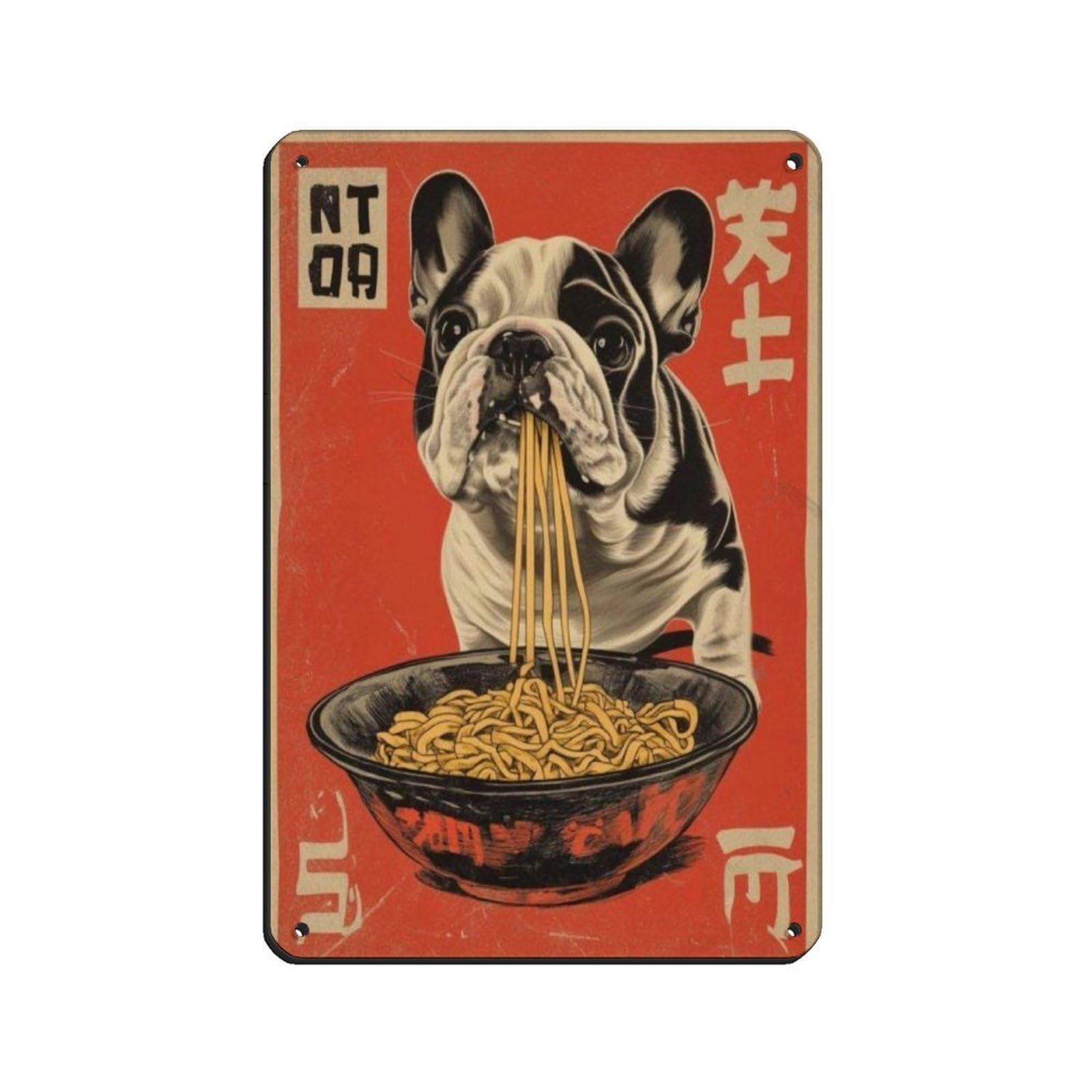 Cute Poster Noodle Food, Retro Poster Metal Tin Sign Chic Art Retro Iron Painting Bar People Cave Cafe Family Garage Poster Wall Decoration 8x12inch(20x30cm)