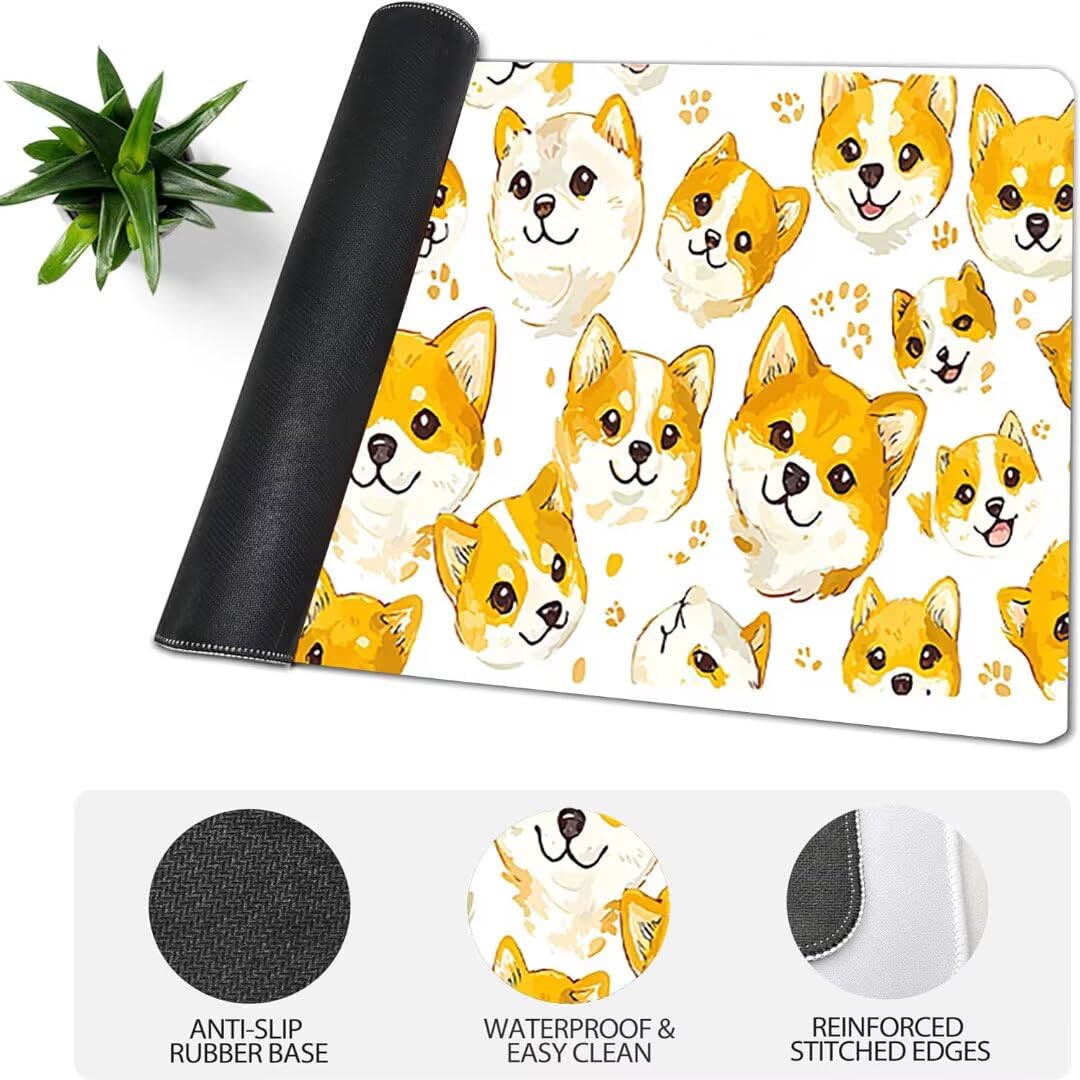 Podkładka na biurko, gamingowa podkładka pod mysz, rozmiar XXL, antypoślizgowa, gumowa podkładka pod mysz, szyte krawędzie, gamingowa podkładka pod mysz XXL, do biura i domu, akcesoria gamingowe, 1600