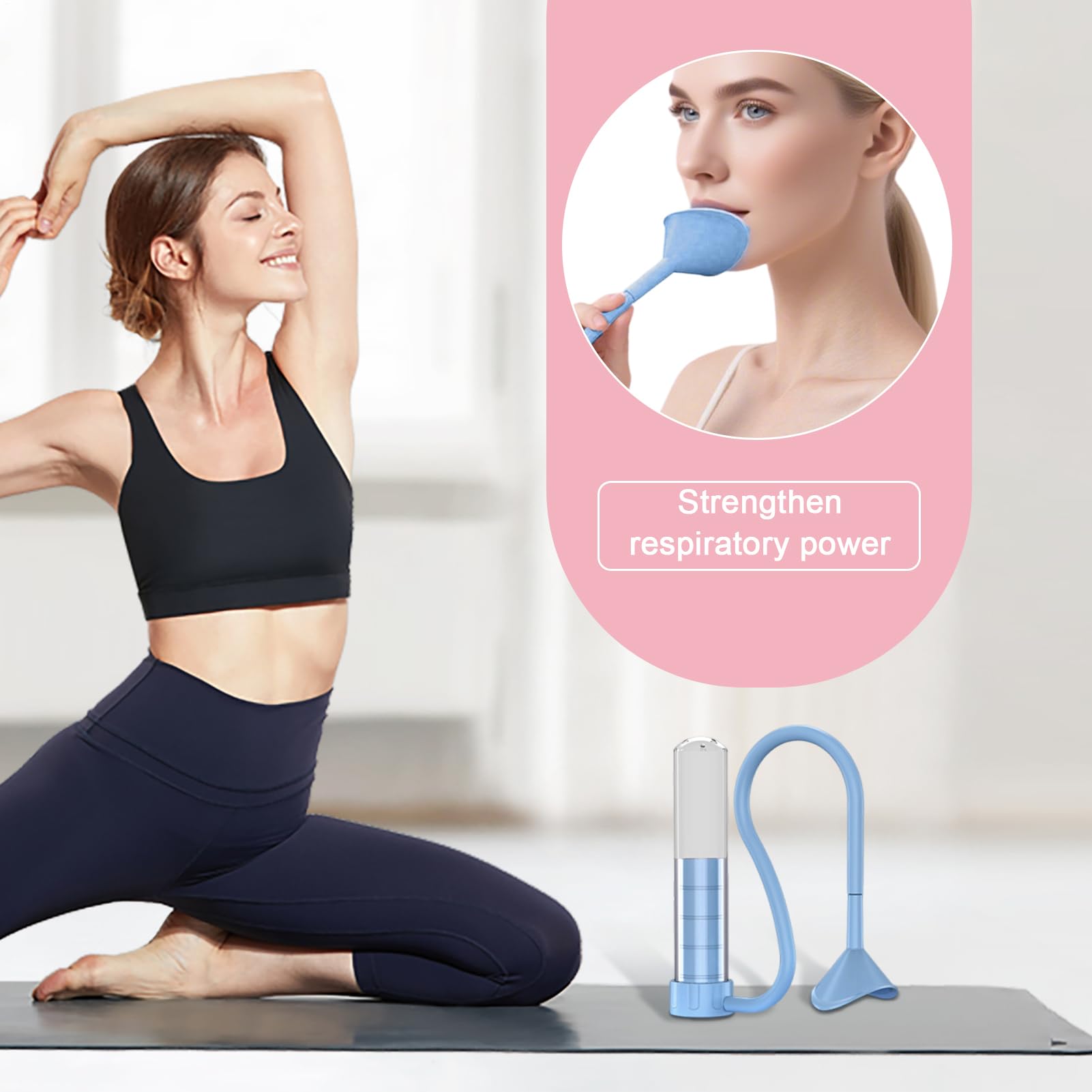 Apparecchio Per Esercizio Respiratorio - Allenatore Di Respiratorio | Esercizio Di Capacità Polmonare | Allenatore Di Miglioramento Polmonare | Attrezzature Per Il Fitness Per La Palestra A Casa