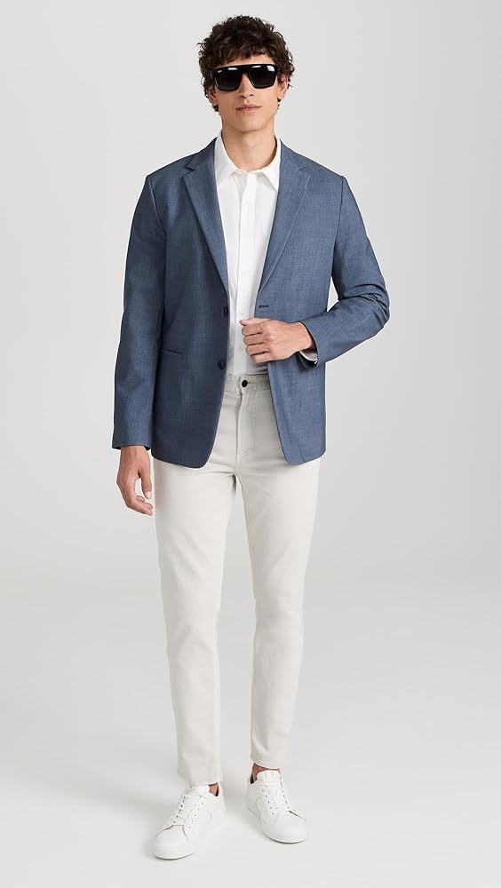 Theory【2024】 PRECISION CLINTON DPK W A Theory Men's Clinton DPK W Precision Print, Dusty Blue Mel