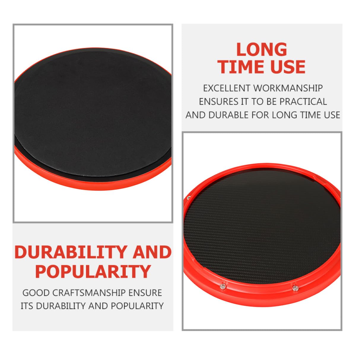 Luxshiny Übungspad aus Abs mit 10 Zoll Kohlefaser für Schlagzeug Anfänger Rot Praktisches Drum Pad mit Hoher Praxistauglichkeit zum Üben Zuhause
