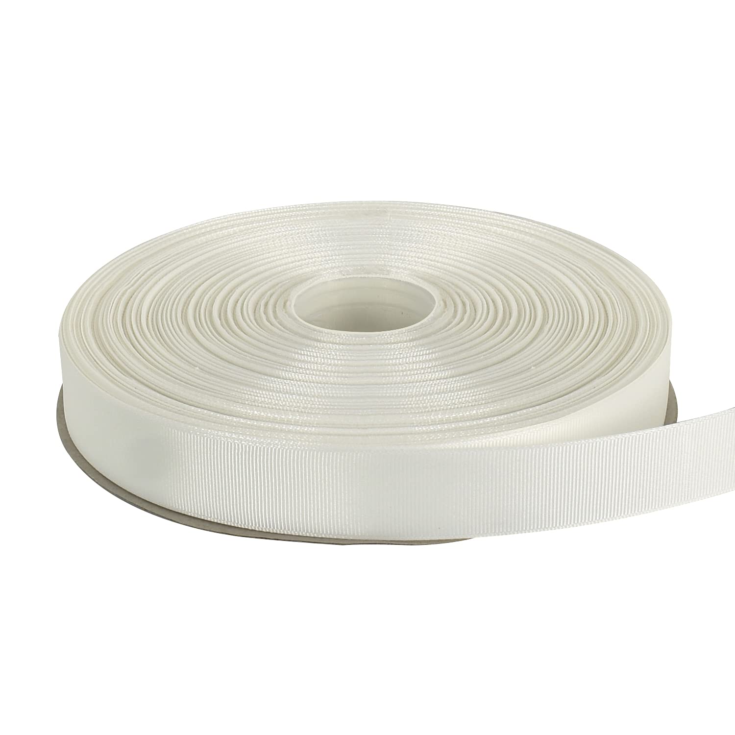 TONIFUL 100yds 1 Inch Grosgrain Ribbon White Solid Grosgrain Ribbon Roll for Gift Wrapping Hair Accessories Sewing DIY Bows Floral Wedding Decoration Valentine's Day Christmas Ribbons(1