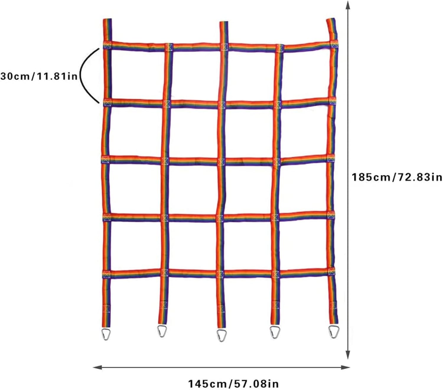 Climbing Net, Playground Climbers, Rainbow Ribbon Physical Training Climbing Cargo Net, Climbing Trellis Netting, Outdoor Sports Play Kids Toys for Backyard Garden