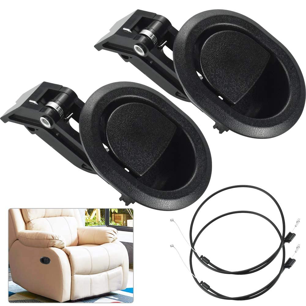 2PCS Recliner Replacement Parts for Sofa Chair - Universal Lever Handle With Release Cable for Ashley and Most Recliner Sofa Brands