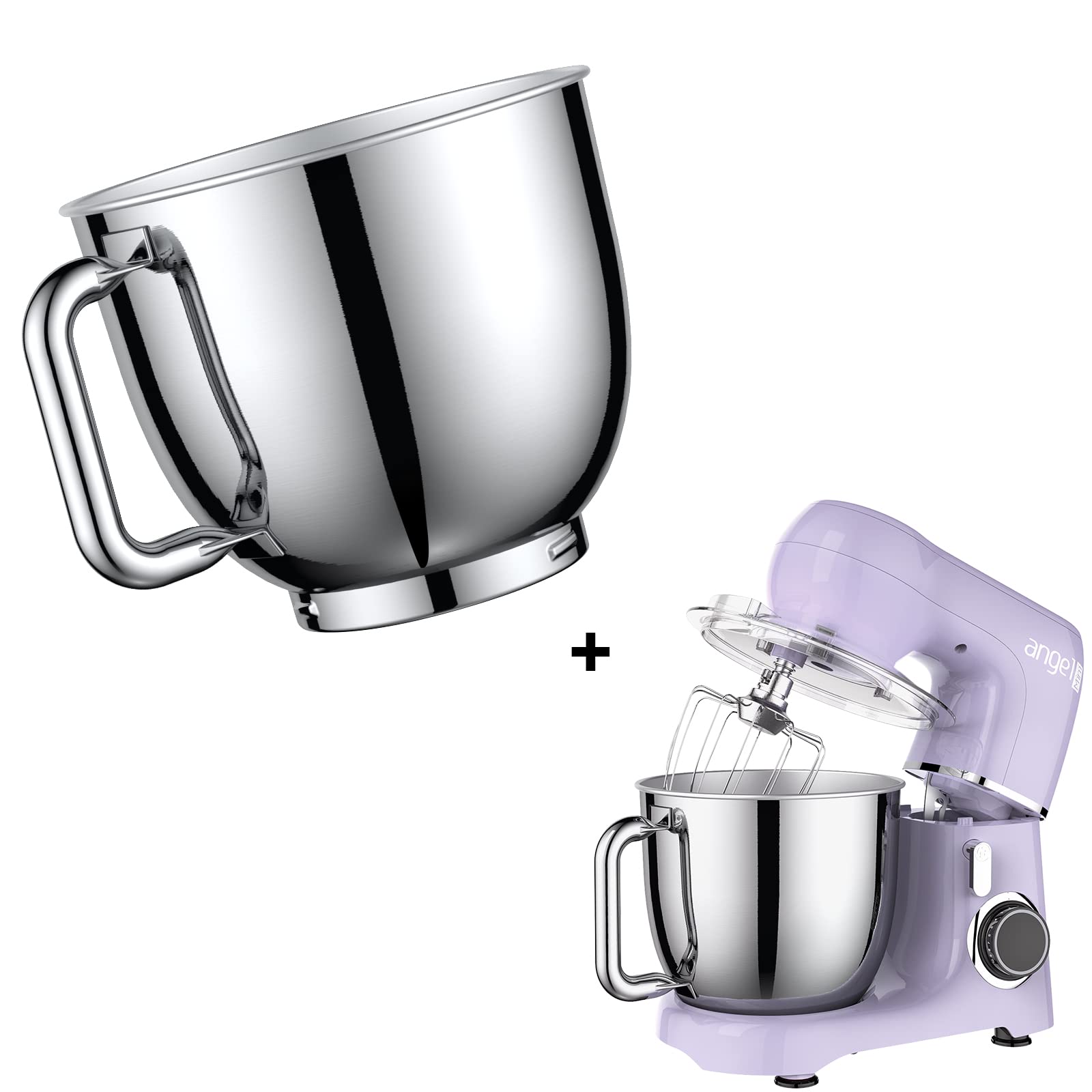 Mini Angel Stand Mixer with Stainless Steel Bowl,10Speed 5.5QT Kitchen