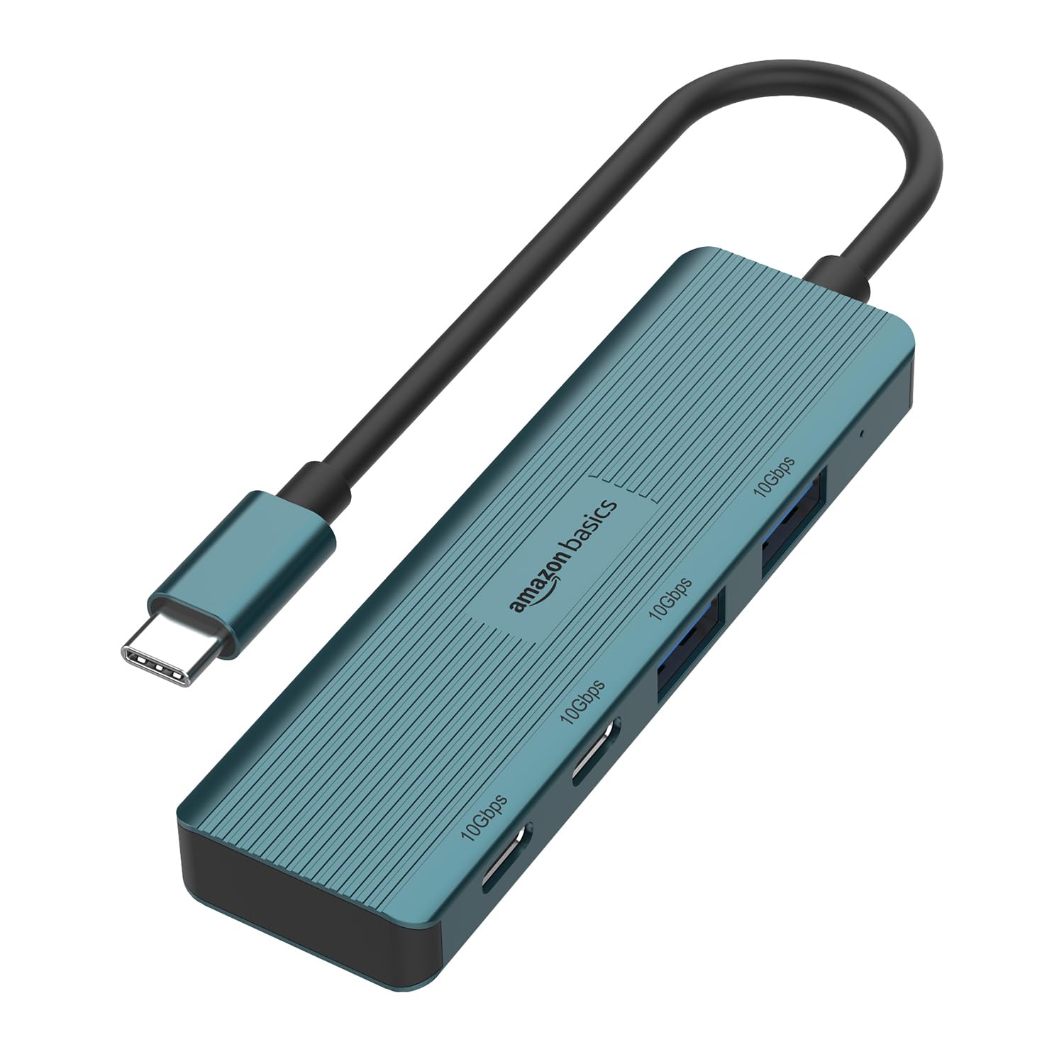 Amazon Basics Pro Series 4-in-1 USB-C Hub, and USB-A 3.2 Gen 2 HighSpeed Data Transfer(Up to10Gbps) – Compact and Versatile Hub for PC,MacBook,Laptops, hones, Monitors, and Projectors (Turquoise)|portable