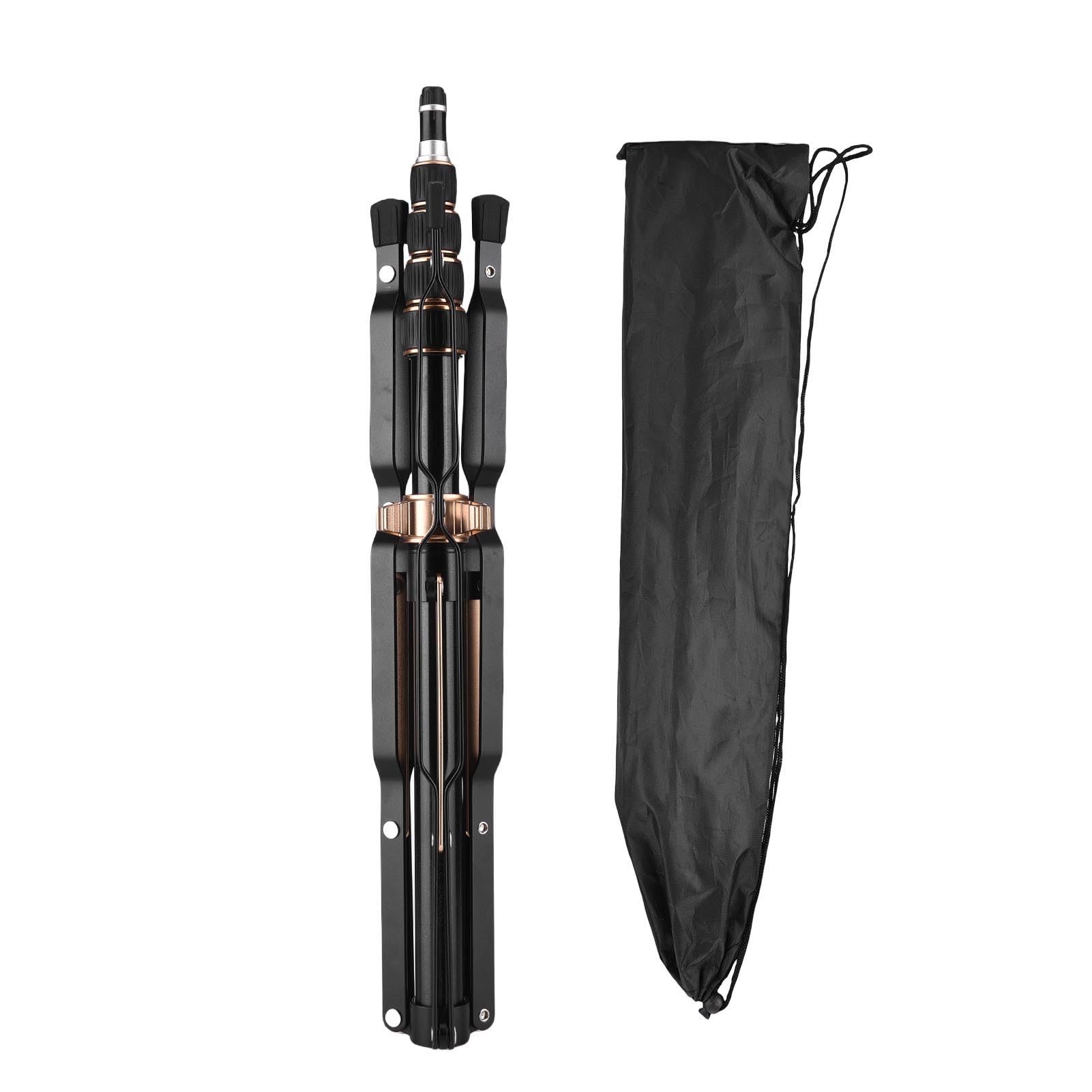 Jectse Trípode para Cámara, Soporte de Luz Compacto de Aleación de Aluminio de 81 Cm a 220 Cm con Columna Central Extensible y Bolsa de Transporte, para Grabación de Vídeo con Luz LED