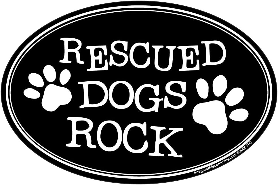 Imagine This Oval Magnet, Rescued Dogs Rock