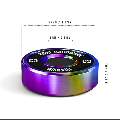 Miniatura 7 de CORE ABEC 9 Rodamientos de patineta  Paquete de 84 rodamientos sellados para patinetas, longboards, scooters de acrobacias y patines de ruedas 608