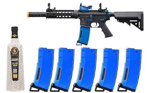 Extra 5 Pack High Speed Mid Cap Airsoft Magazine &5100 Rounds 0.20G Bbs - Lancer Tactical Gen 2 Sd Carbine Airsoft Rifle #TOP8