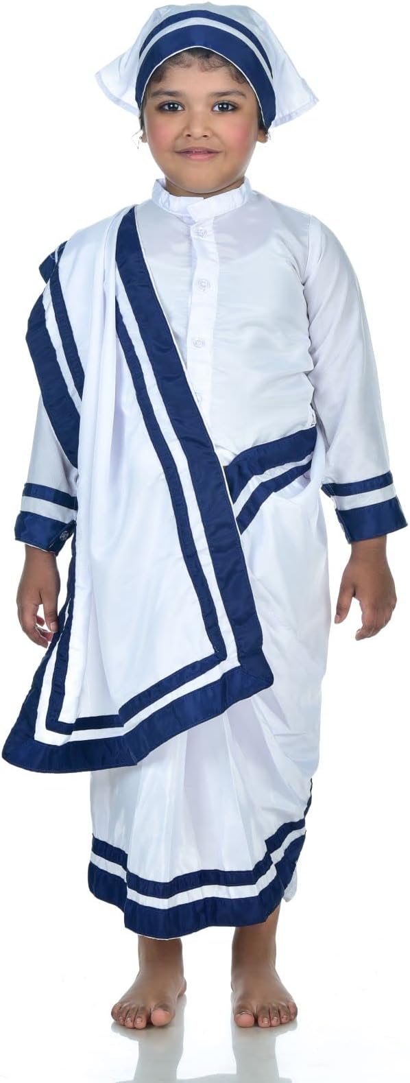 BookMyCostume Mother Teresa Dress with Scarf Kids Fancy Dress Costume 2-3 years