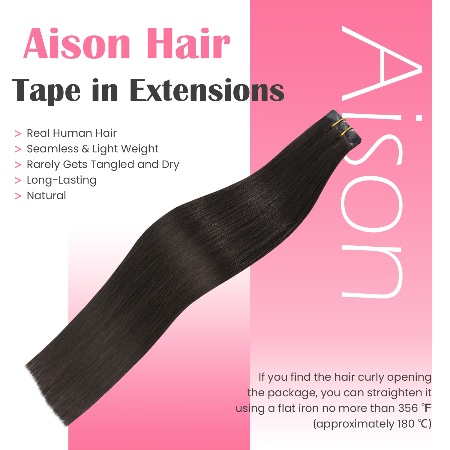 Aison Tape in Hair Extensions Real Remy Human Hair Invisible Seamless Skin Weft Human Hair Tape in Extensions Color 2 Dark Brown Human Hair Extensions 16 Inches 30g 20 Pcs/Pack