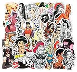 Women Stickers 153 Pcs for Adults Men Cool Stickers Art Decoration Decals for Laptop Skateboard Water Bottles Guitar Car Bumper Motorcycle Helmet - Waterproof Vinyl Graffiti Stickers Bomb Pack-E