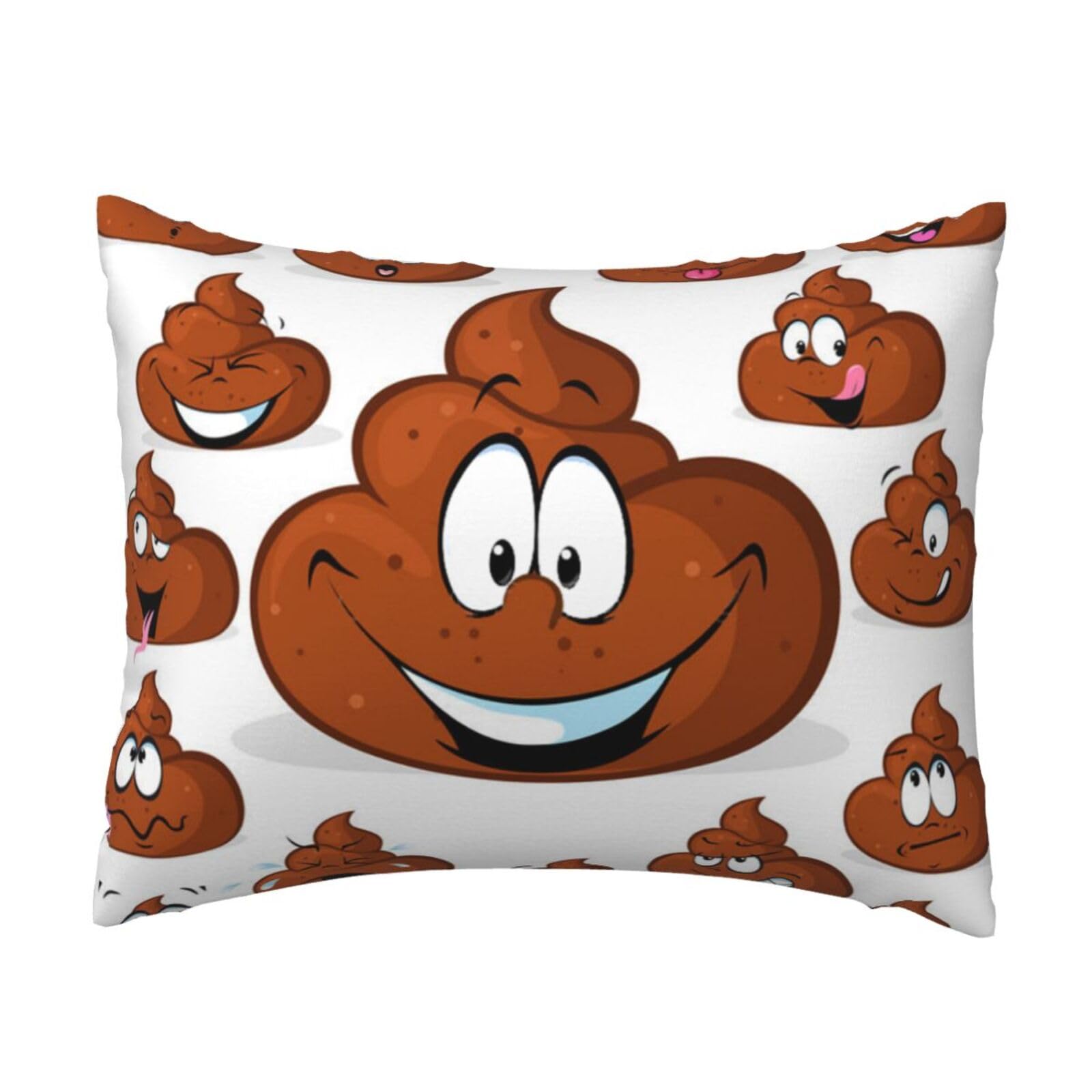 Yfsgdlbn White Funny Poop Printed Pillow Case 20X26in Decorative Cushion Cover Pillowcase