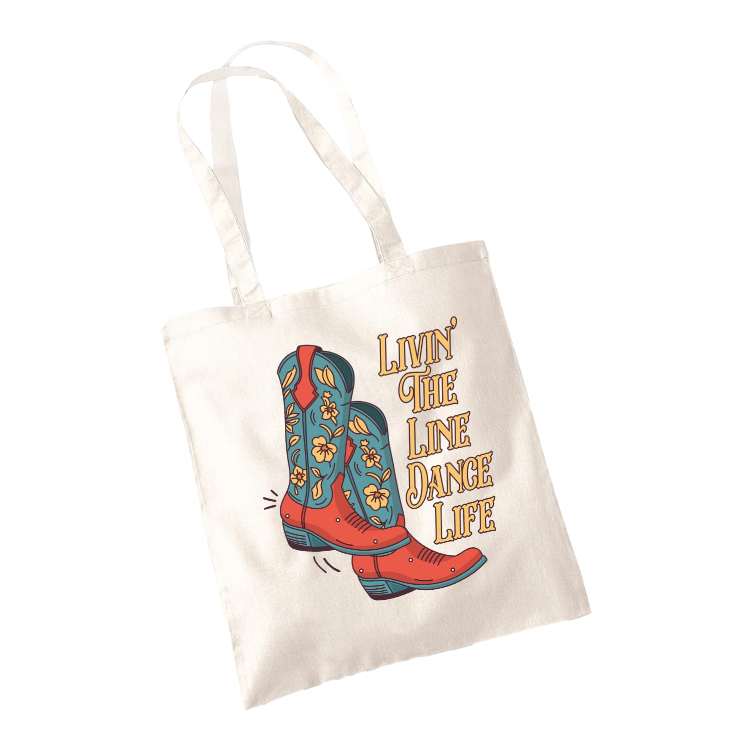 Willow Gifts Livin The Line Dance Life Tote Bag - Line Dancing Retro Tap Dancing Western Style Classic Dancing Vintage Cute Aesthetic Dancing Fan Gift Present