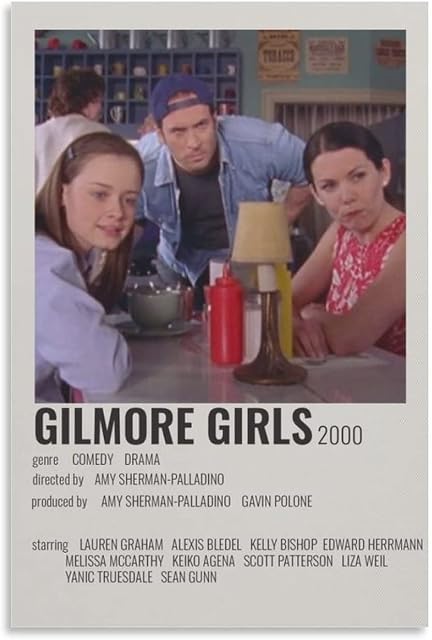 DIAOSI QJMDM TV Series Gilmore Girls 90s Vintage Posters Poster Decorative Painting Canvas Wall Art Posters for Room Aesthetic 08x12inch(20x30cm)