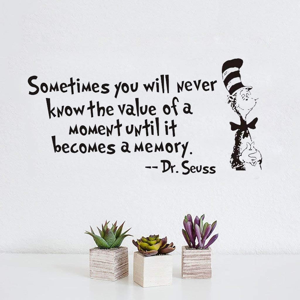 Removable Quotes and Saying Dr. Seuss Sometimes You Will Never Know The Value Transfers Murals Love Baby Kids Bedroom Children School Art Wall Decals Stickers