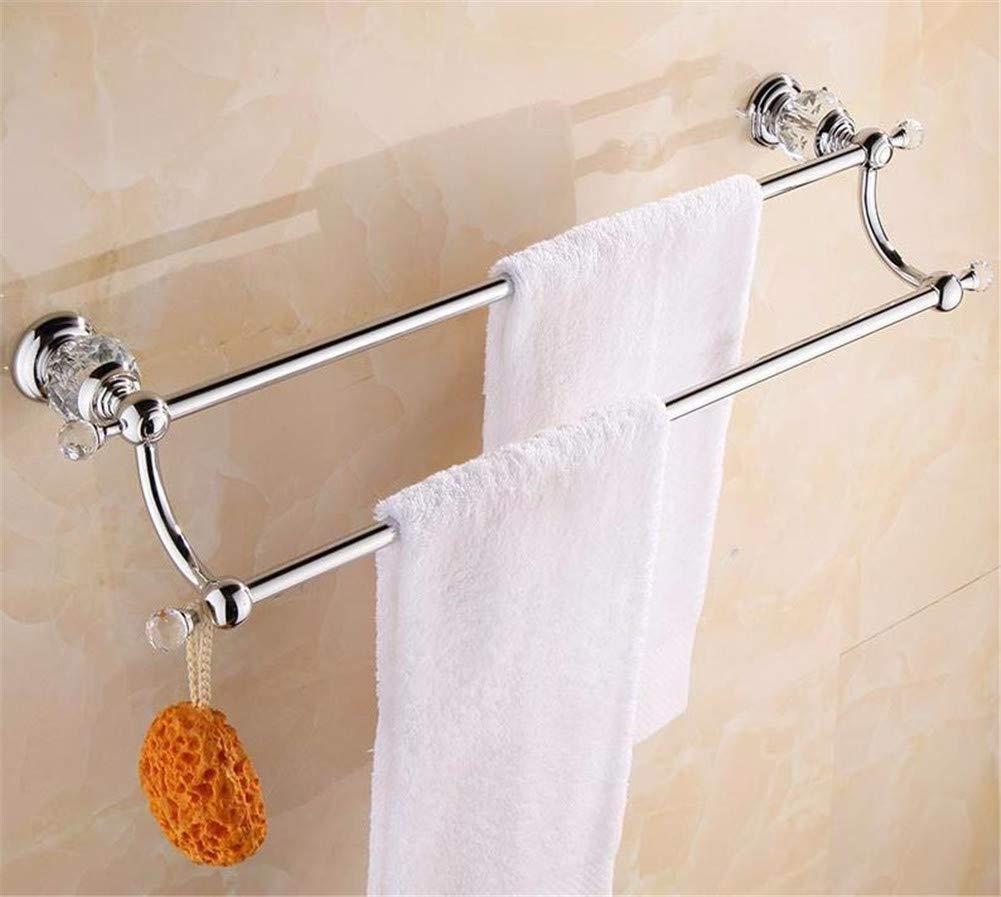 Accessoires de salle de bain en cristal luxe et laiton massif chromé