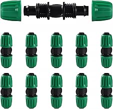 VooGenzek 10 Pieces 16 mm Drip Irrigation Fittings, Straight Drip Irrigation Adapter, Drip Tubing Barbed Connectors, Straight Irrigation Connectors, for Lawn, Garden (Green)