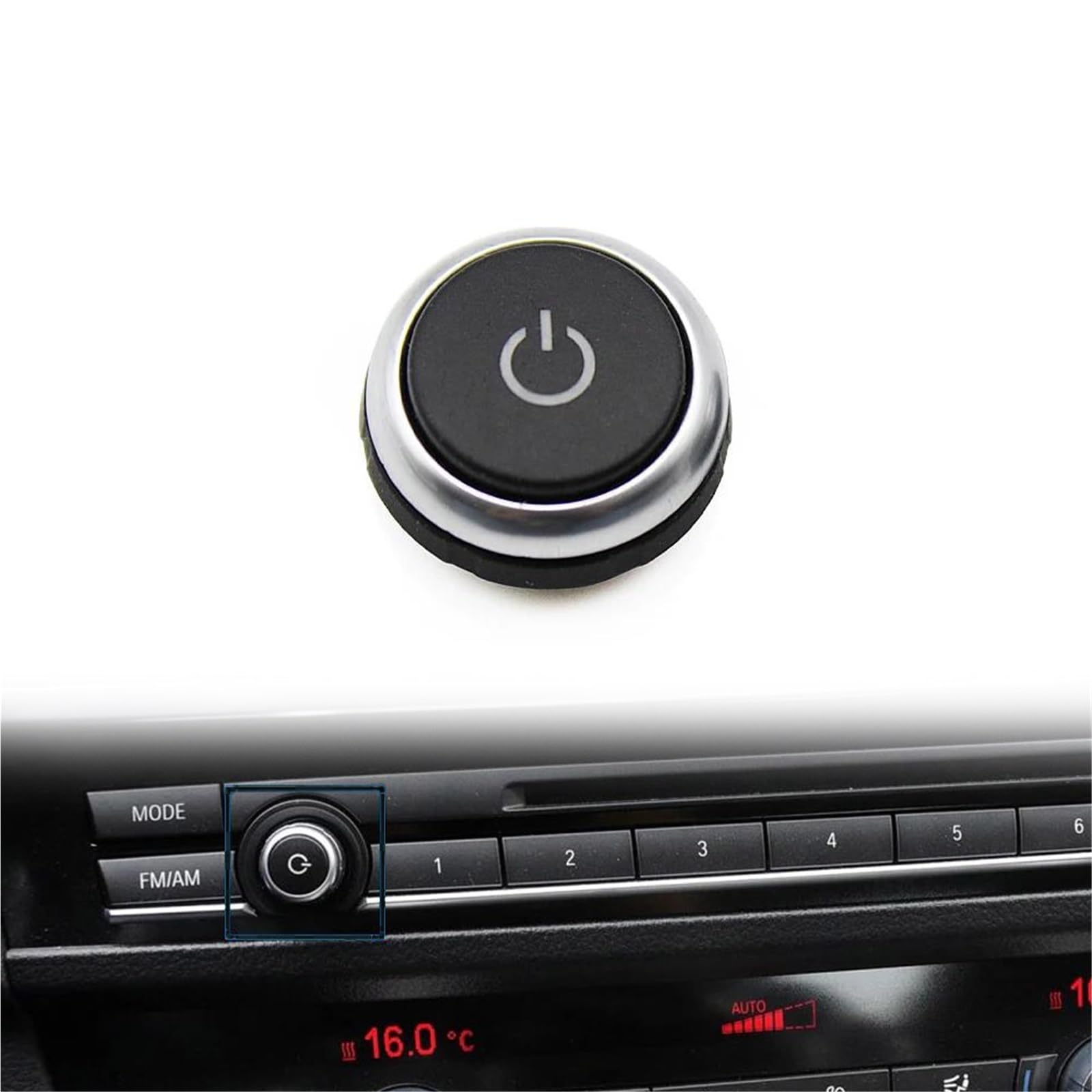 Bouton de climatisation noir argenté pour BMW Série 5 GT F07 2009-2016