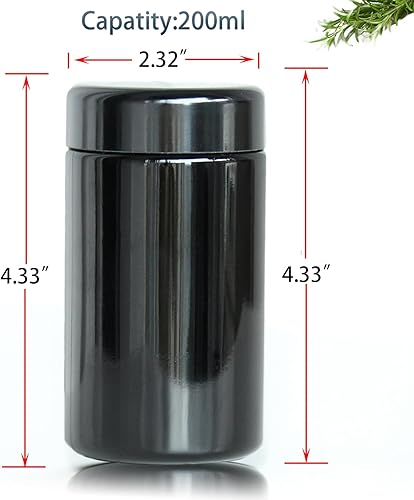 Miniatura 4 de Tarro hermético de cristal negro del envase del almacenamiento 6.8 fl oz con la protección ULTRAVIOLETA para el café de