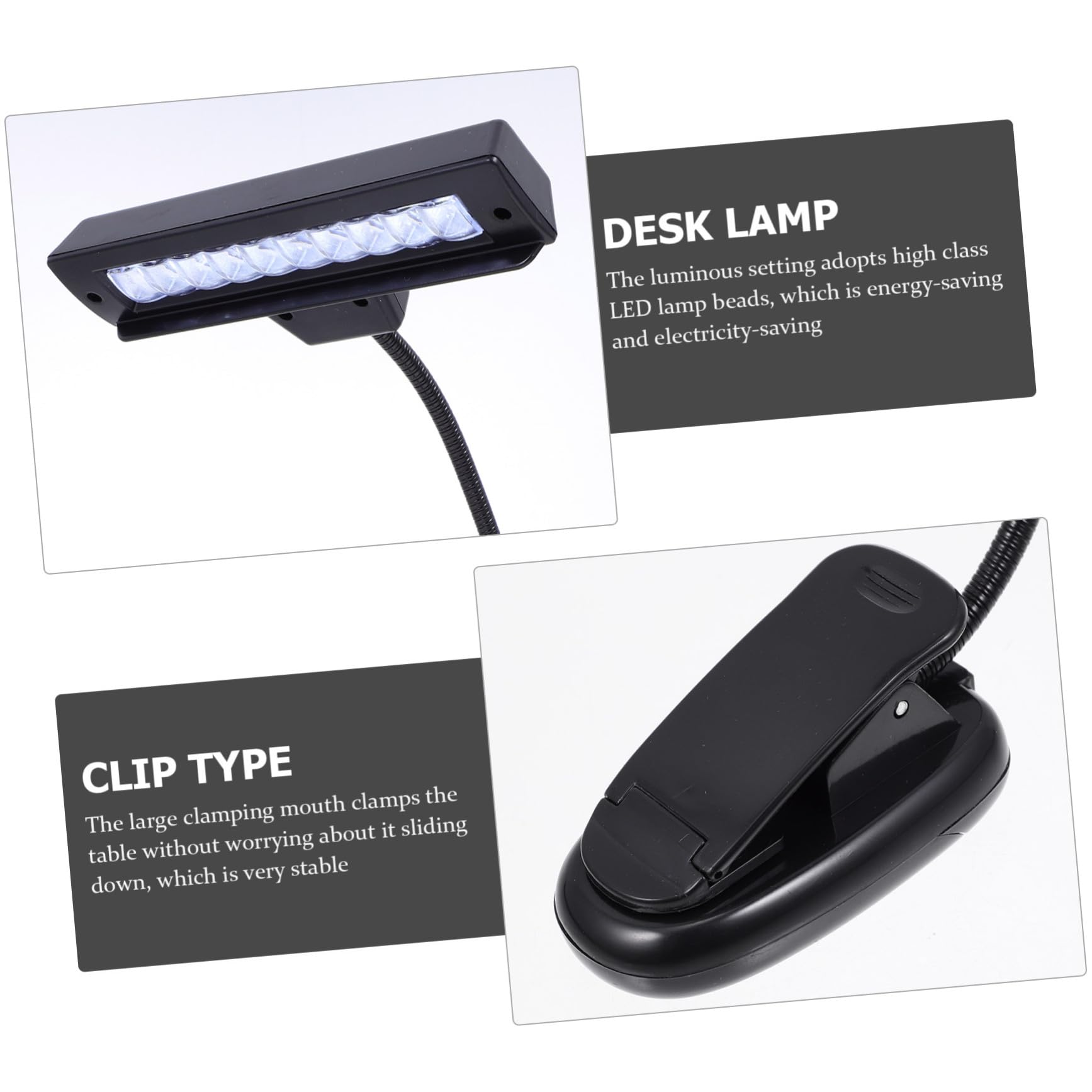 VICASKY 5 Pièces Lampe Clip LED pour Pupitre de Musique Réglable Lampe de Bureau Portable Protection des Yeux pour Étude Nocturne