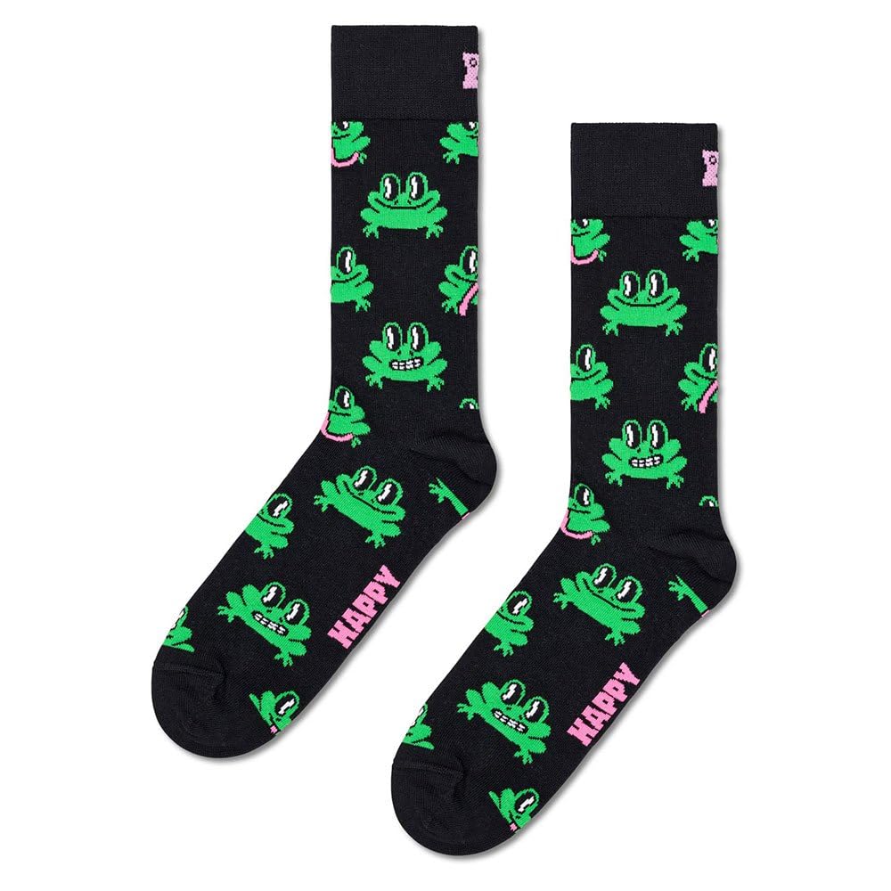 Happy Socks - Men's Novelty Frog Socks - Black - Size 6-11