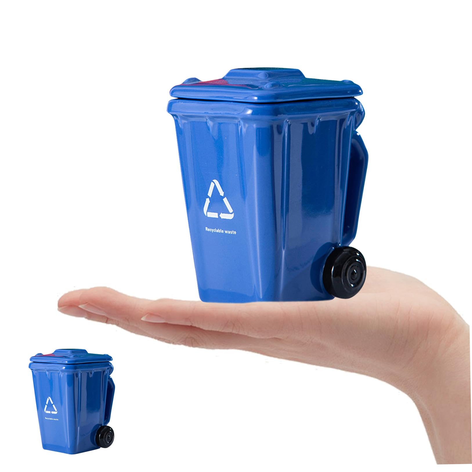 INOOMP Kaffeetasse 400ml aus Keramik, Blau, für Täglichen Gebrauch | Interessantes Design, Anti Scalding und Robust, Passend für Büro, Zuhause und Wohnaccessoire