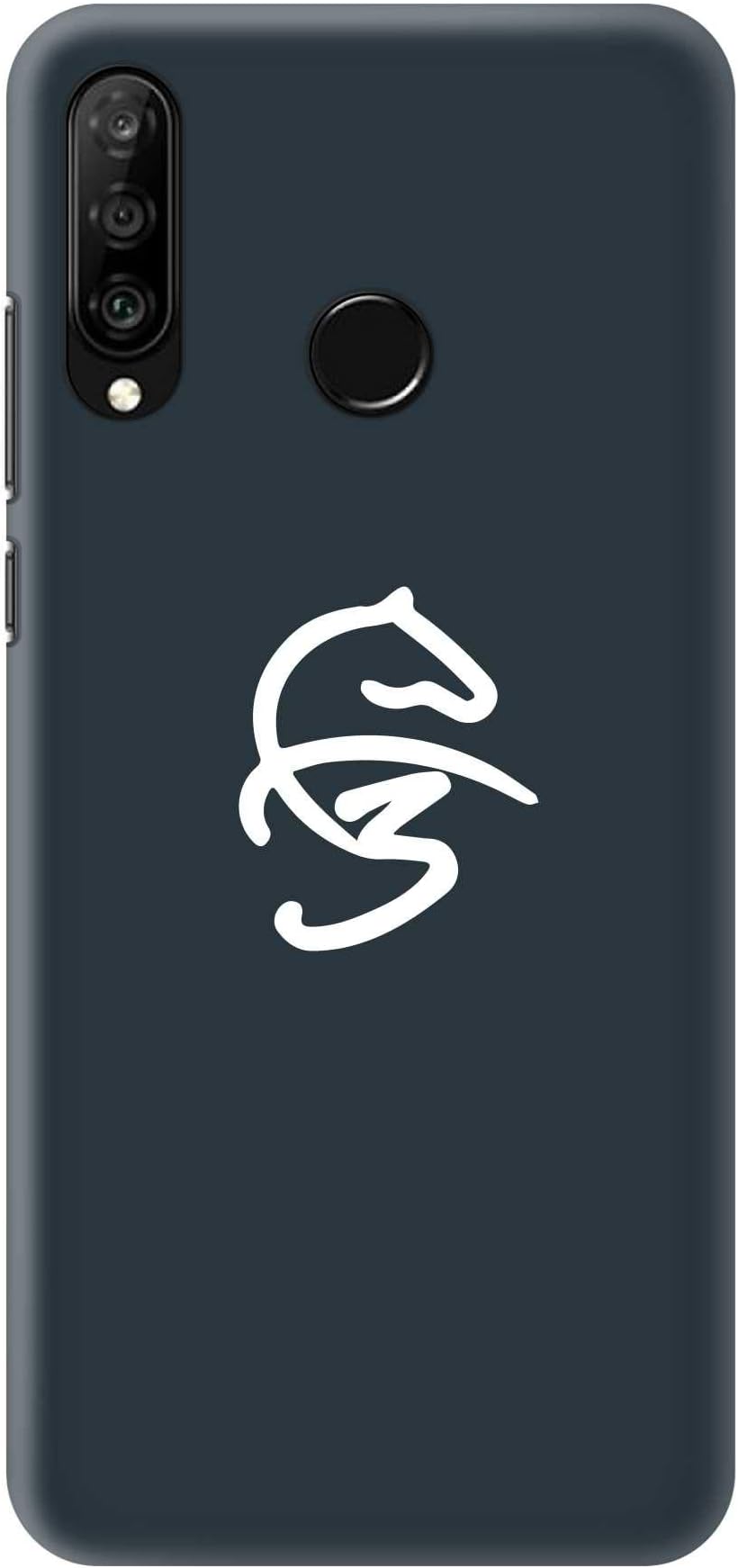 Stylizedd Case Compatible with Huawei P30 Lite Case Slim Snap Basic Series Customized Mobile Cover Hard PC Shield Matte Finish Print [Designed for Huawei P30 Lite] - Faz3 Icon Blue