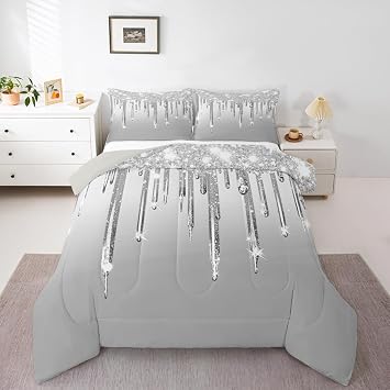 Feelyou Diamond Print Comforter Set King Size for Kids Boys Girls