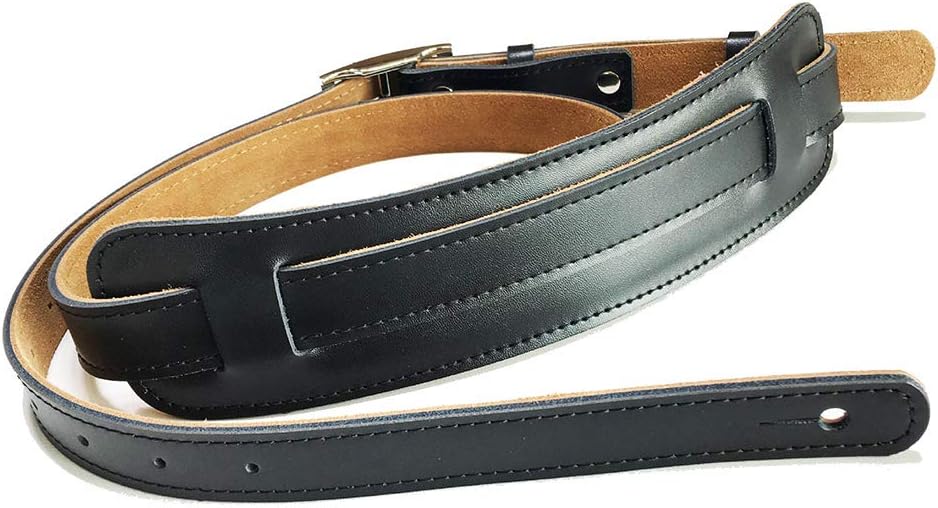 Leather Electric Guitar Strap Belt Shoulder Pad Adjustable Vintage Guitar Straps Durable Leather with Metal Buckle