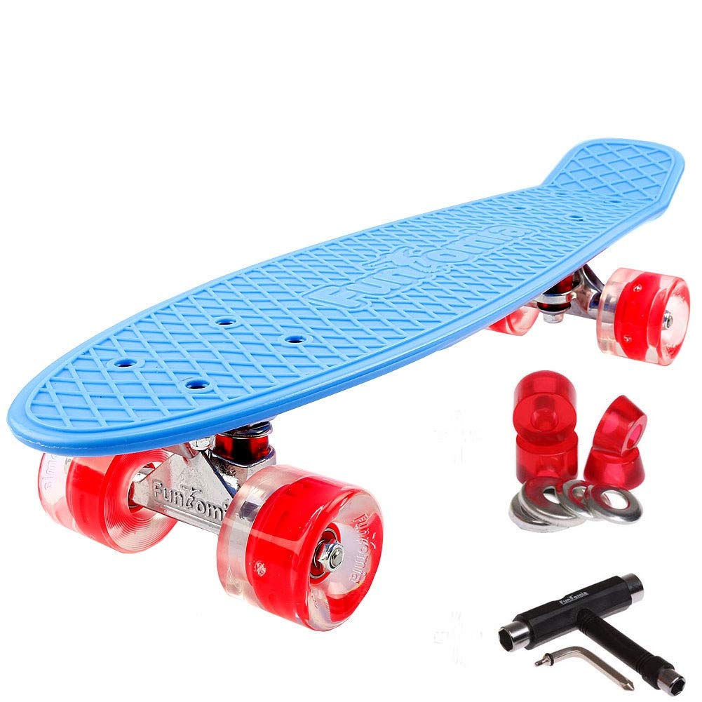 FunTomia Mini Board monopatín Skateboard 57cm - con o sin LED Ruedas - Wheel 59mmx45mm (82A) - Rodamiento ABEC-11 — view 18
