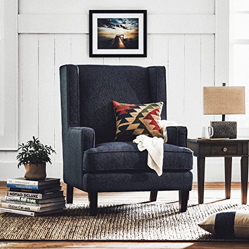 Amazon Brand – Stone & Beam Highland Modern Living Room Wingback Accent Chair, 31.9"W, Denim #TOP6