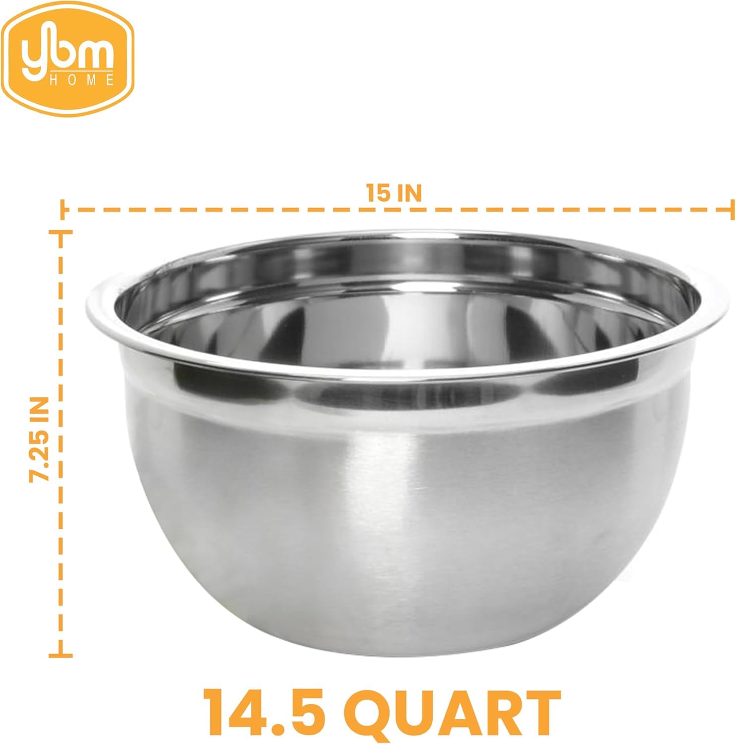 YBM HOME Cuenco de acero inoxidable de calidad profesional para servir, mezclar cocinar o hornear, 1192
