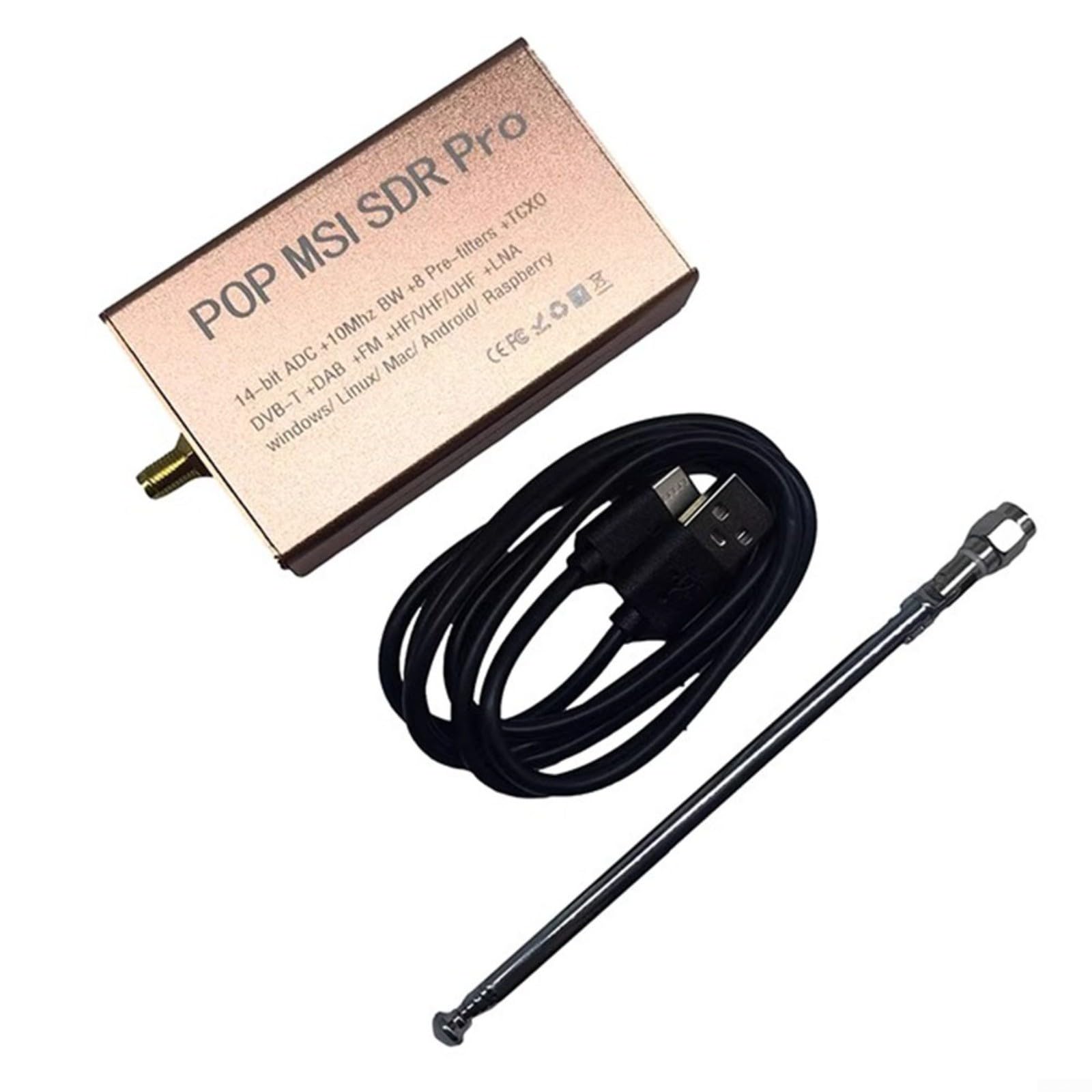 Kit antenna ricevitore, per radio MSI Pro e RSP1 Wideband Software Defined Radio, 14-Bit per Adc, gamma di frequenza 10KHz-2GHz, Per connettore SMA, interfaccia di tipo C, compatibile, con