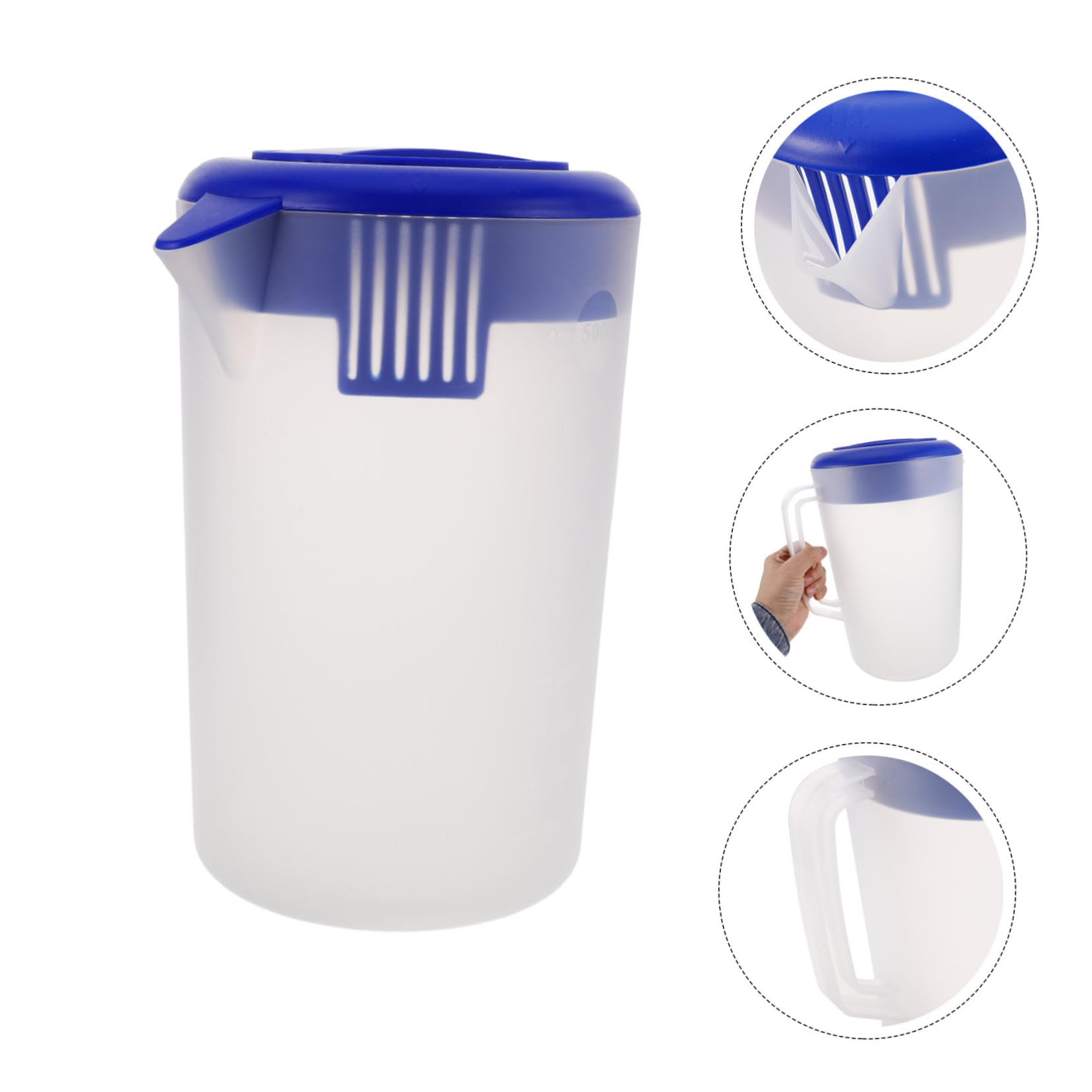 Jarra de Agua de Plástico de 5 L con Asa y Boca Ancha