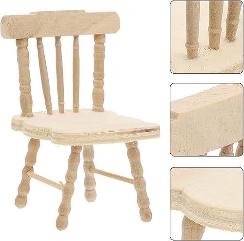 Miniatura 8 de SEWACC 6 piezas de fotografía de escena de madera, accesorios de mesa de comedor, decoración de muebles de dormitorio, sillas de decoración de casa