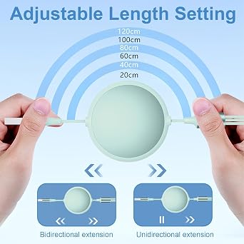 100W 3-in-1 USB Retractable Fast Charging Cable, Multi Charger Cord with USB-C, Micro USB & 8-Pin Connectors, 6A Multi Device Charging Cable 1.2m Adjustable Length for Phone, Tablet, Laptop