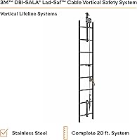 Vista 2 de 3M DBI-SALA Lad-Saf Cable Sistema de Seguridad Vertical 6119020, Acero Inoxidable, 20 FT