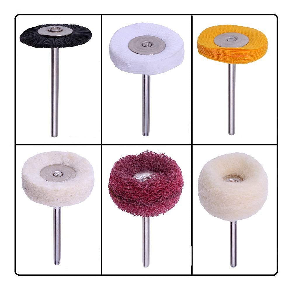 DIY Crafts Pack Of 6 Pcs, Mini Abrasive Wheel, Multi-Style Mini Abrasive Wheel Buffing Polishing Set Fit fo (Pack Of 6 Pcs, Mini Abrasive Wheel)