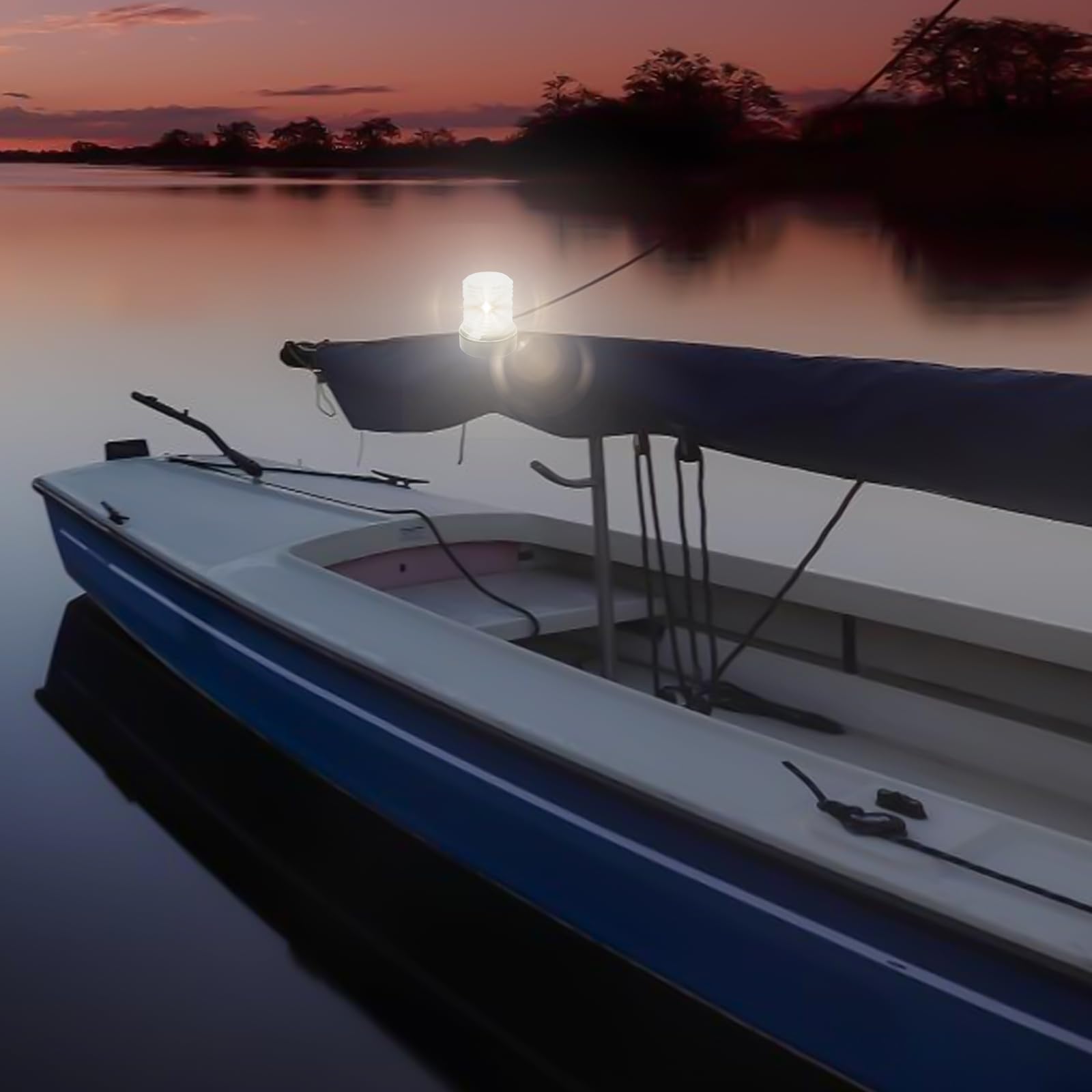 GBKDQQ Feu de mouillage marin, feu de navigation LED 12-24 V pour bateaux et yachts, éclairage à 360°, étanche IP66, feu de signalisation, lumière blanche